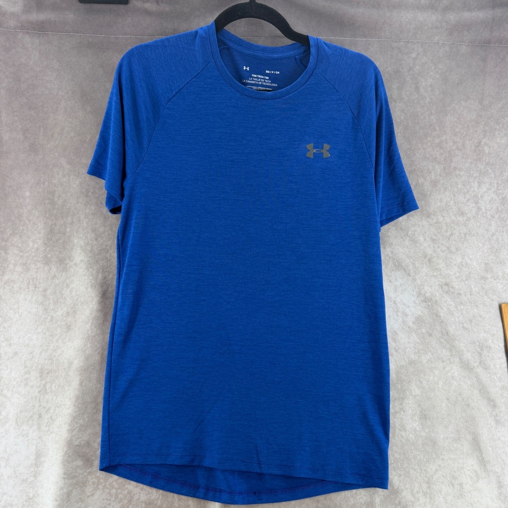 Under Armour Mens Tech Tee Royal Blue Heather Short Sleeve Gym Shirt Small Sport